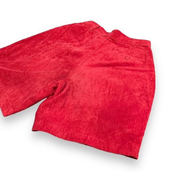 Vintage 62 East Red Corduroy Highwaisted Shorts Womens Sz 5/6 Tomato Girl Summer - Picture 14 of 16